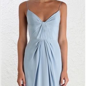 light blue silk dress long